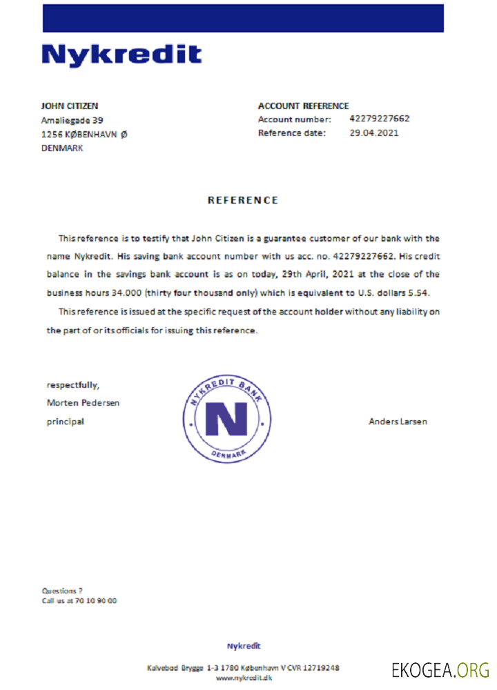 Danemark , Nykredit , reference